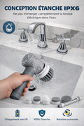 Brosse de nettoyage électrique sans fil rechargeable 8 en 1